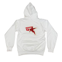 Load image into Gallery viewer, Gvendetta Double Embroidered Hoodie w Stones (White/Red)